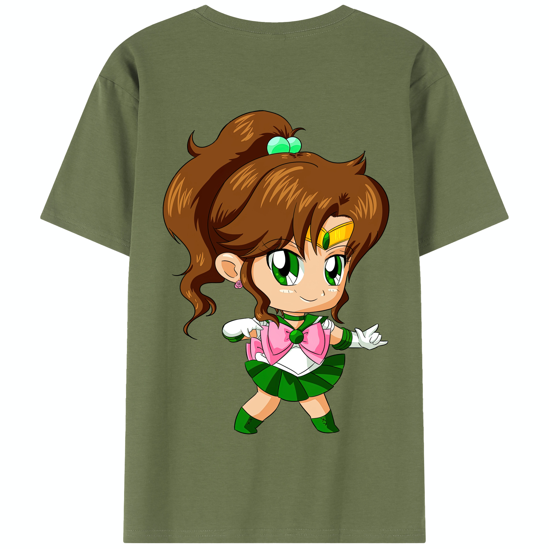 （画像用） 美少女戦士セーラームーン 木野 まこと きの まこと Sailor Moon Kino Makoto （セーラージュピター；Sailor Jupiter） 綿100％半袖Tシャツ（背面プリント）